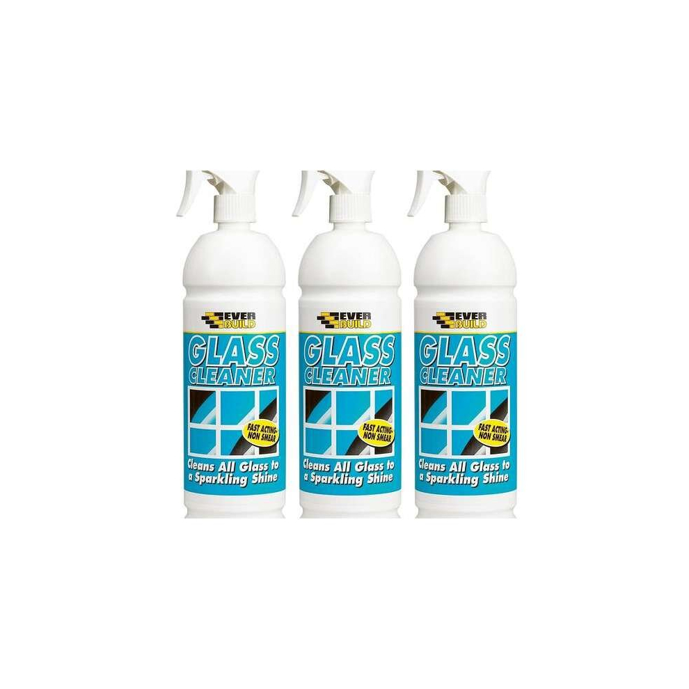 Everbuild Glass Cleaner Ready To Use Spray, 1 Litre   GLACL (Pack of 3)