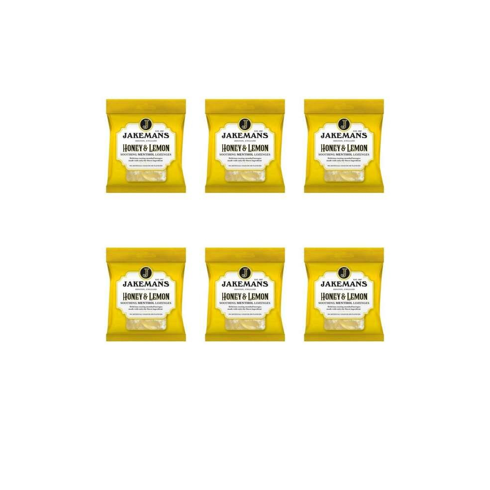 Jakemans Honey & Lemon Soothing Menthol Lozenges 73g (Pack of 6)