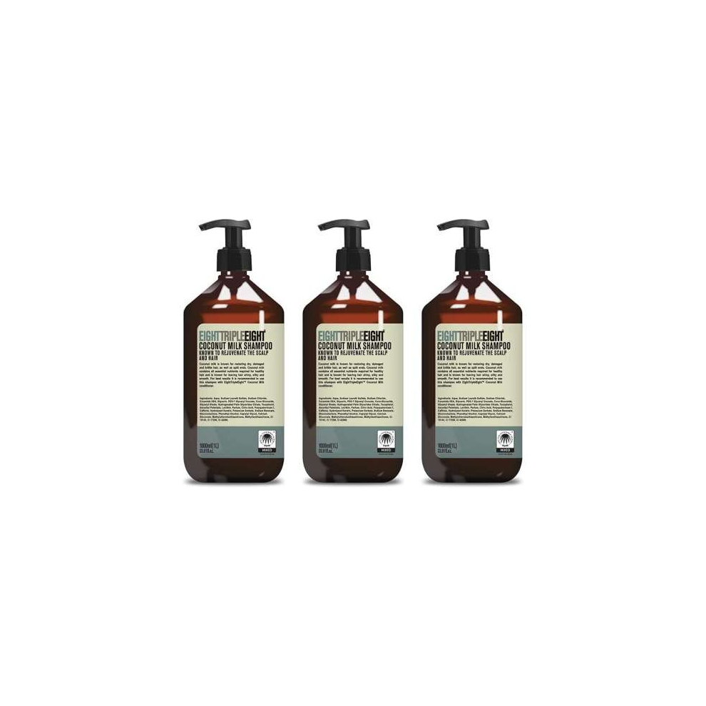 Eight Triple Eight Coconut Milk Shampoo 1000ml (Pack of 3)