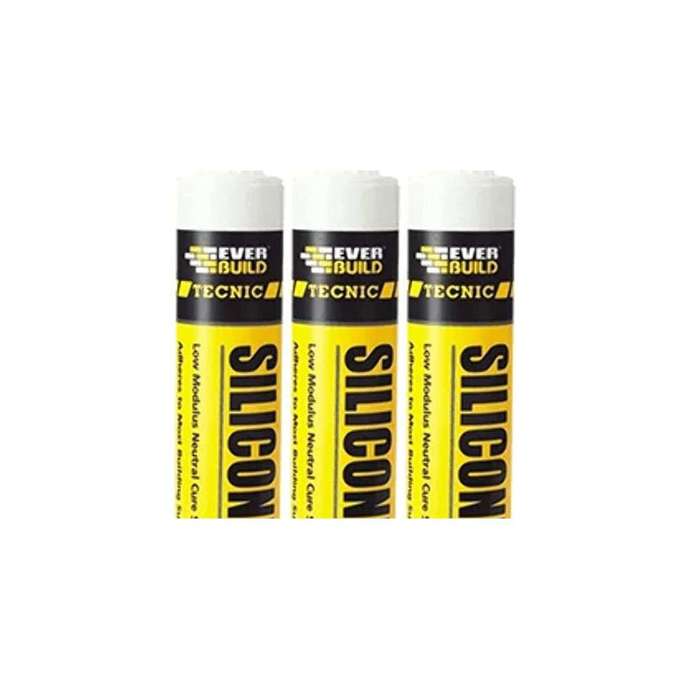 Everbuild 825 Low Modulus Neutral Cure Sealant White - 380ml      825WE (Pack of 3)