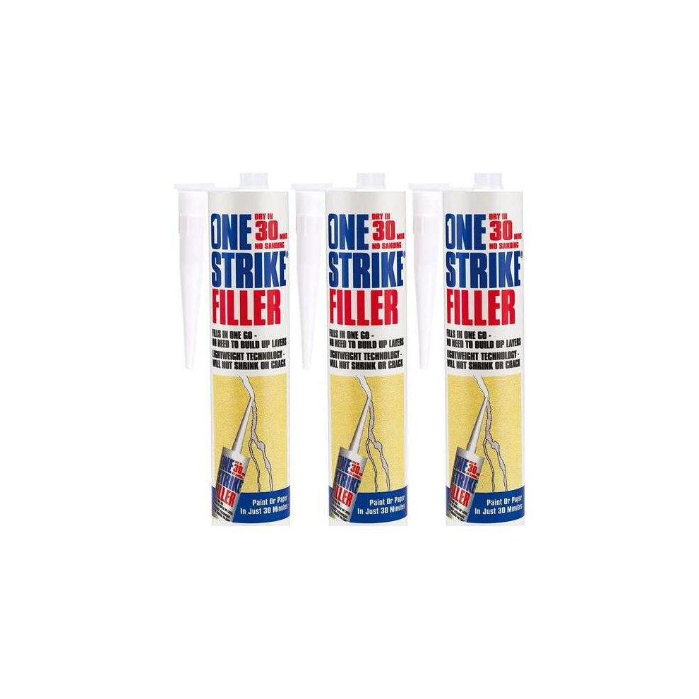 Everbuild One Strike Filler Cartridge White 300 ml    ONEC3 (Pack of 3)