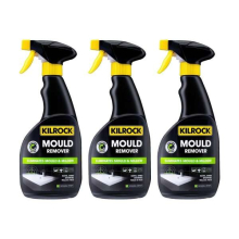 Kilrock Mould Remover Spray 500ml Pack of 3 Removes Mold & Algae on Walls, Tiles & Indoor Surfaces