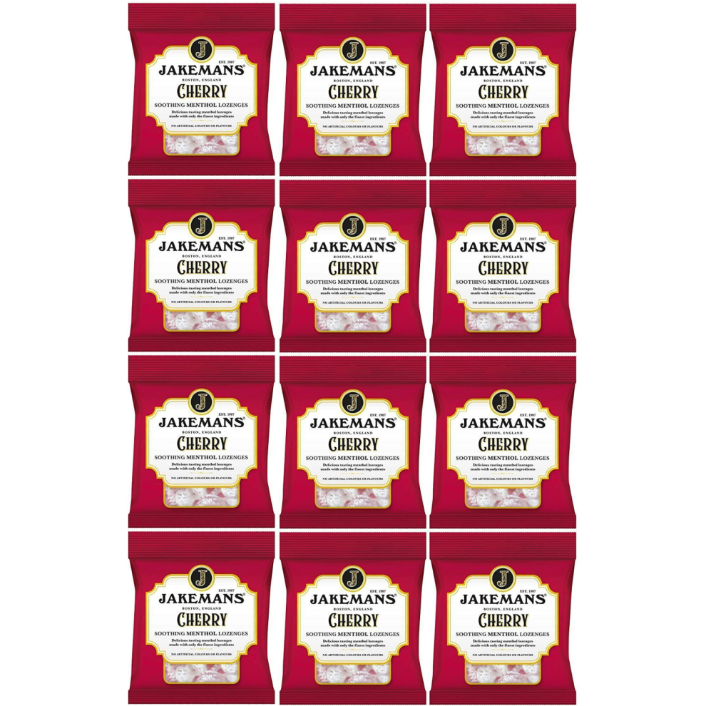 Jakemans Menthol Sweets Cherry 73g (Pack of 12)