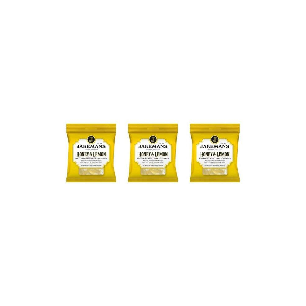 Jakemans Honey & Lemon Soothing Menthol Lozenges 73g (Pack of 3)