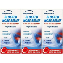 Galpharm Blocked Nose Relief Spray (0.05% w/v), 15 ml (Pack of 3)