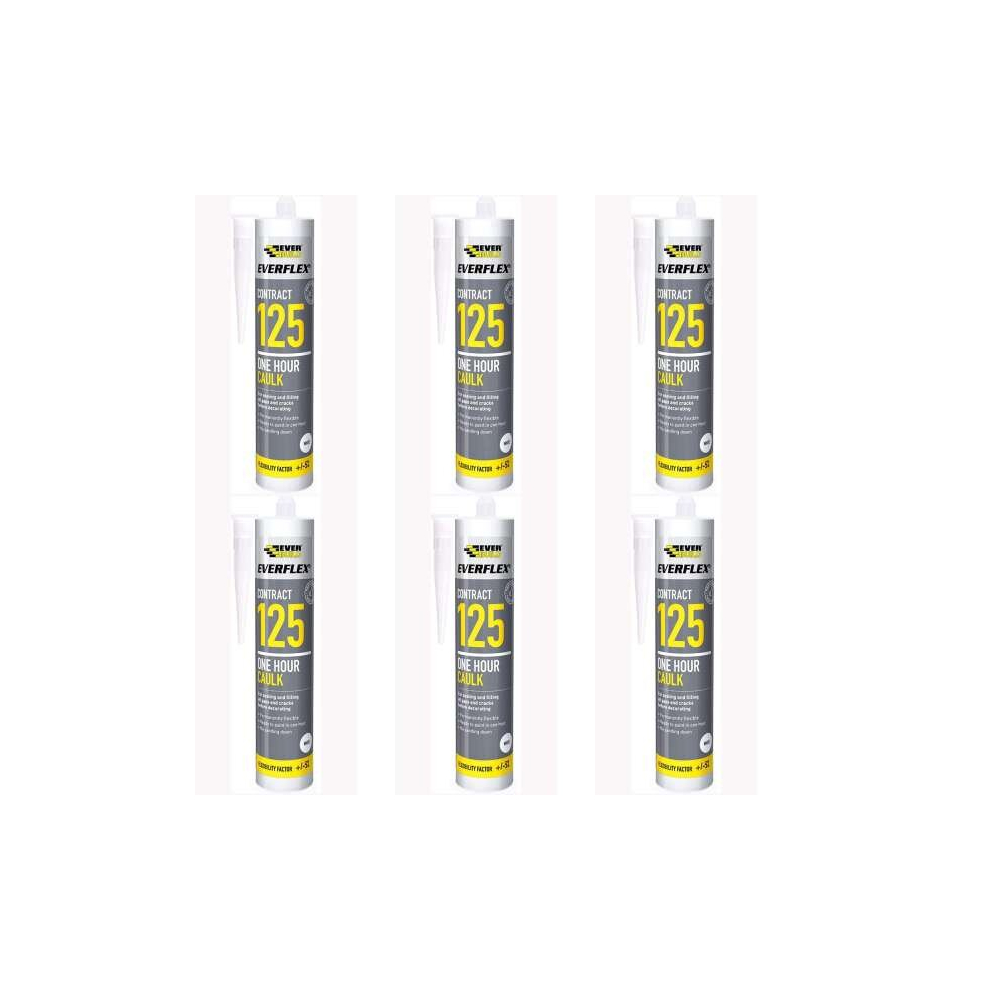 Everbuild Everflex 125 One Hour Caulk, Brown, 300 ml 125BN (Pack of 6)