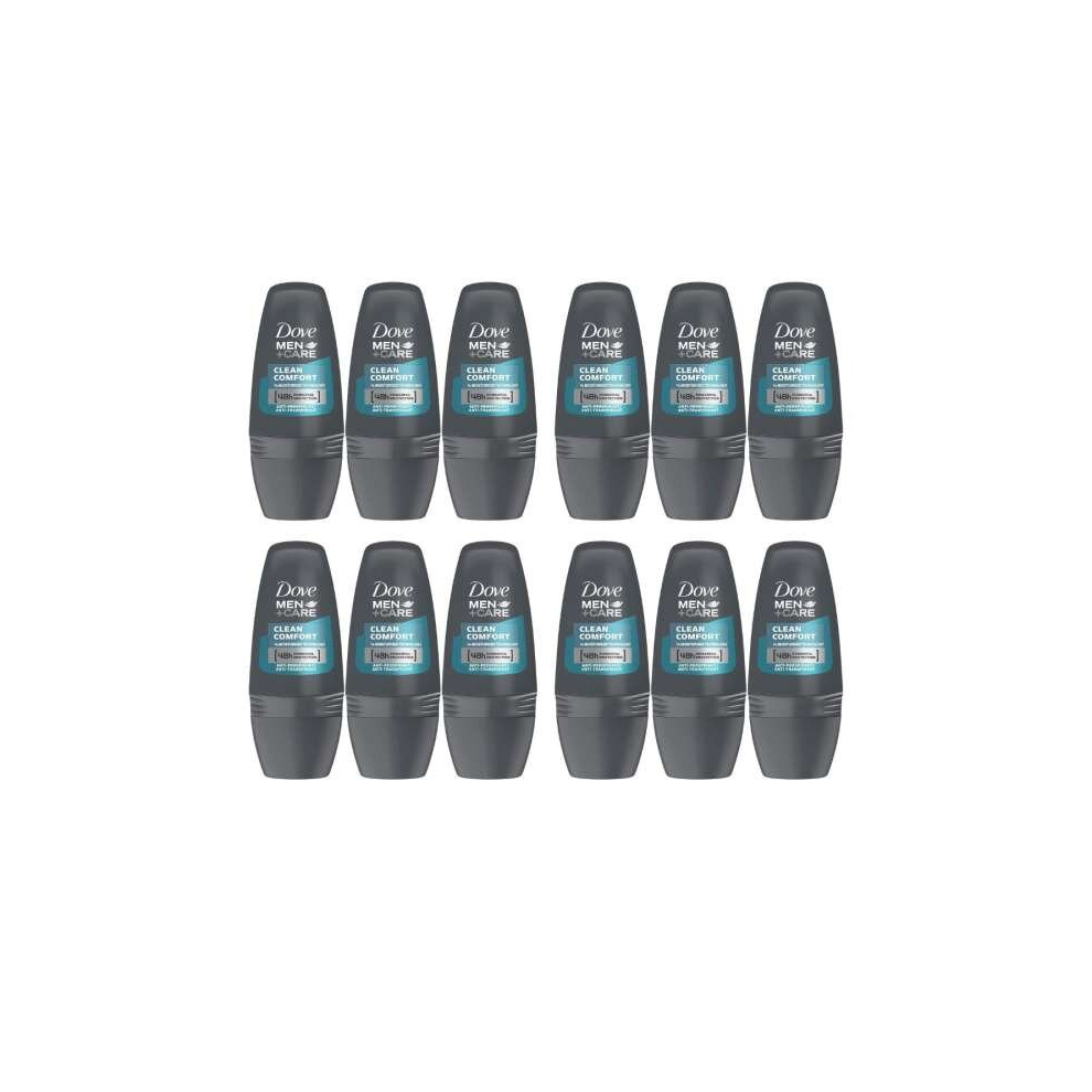 Dove Men+Care Clean Comfort Deodorant Roll On 50ml (Pack of 12)