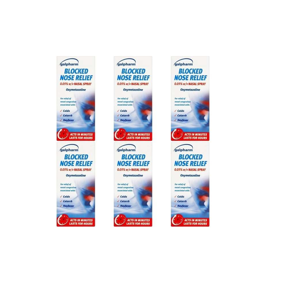 Galpharm Blocked Nose Relief Spray (0.05% W/V), 15 Ml (Pack Of 6)