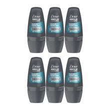 Dove Men+Care Clean Comfort Deodorant Roll On 50ml (Pack of 6)