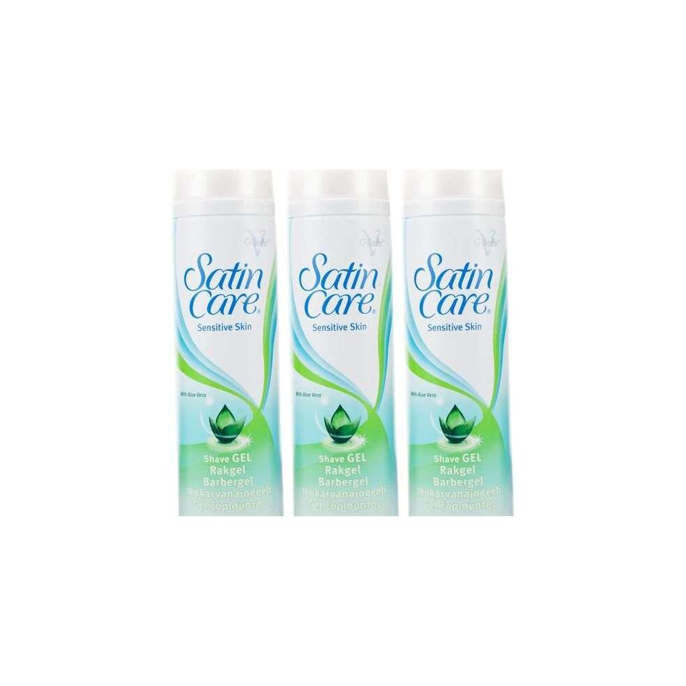 Gillette Satin Care Sensitive Skin Shaving Gel, 200ml (Pack of 3)