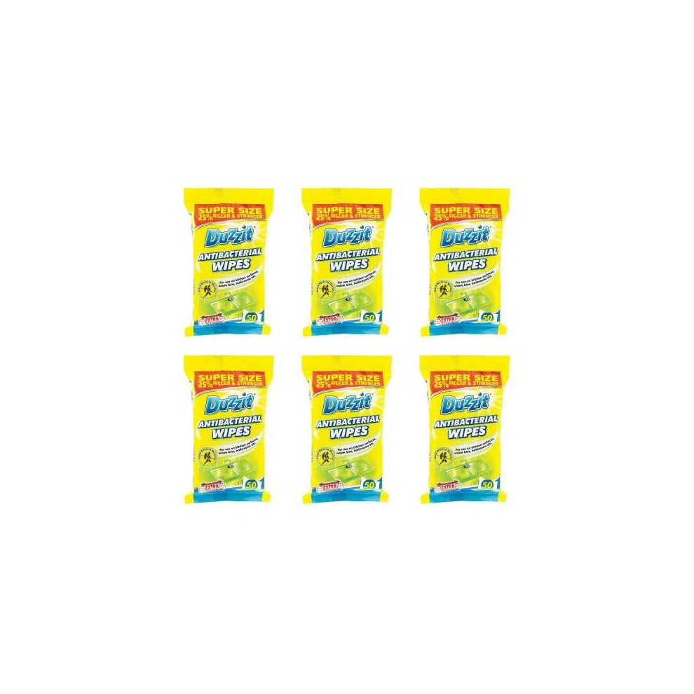 Duzzit Antibacterial Wipes 50W (Pack of 6)