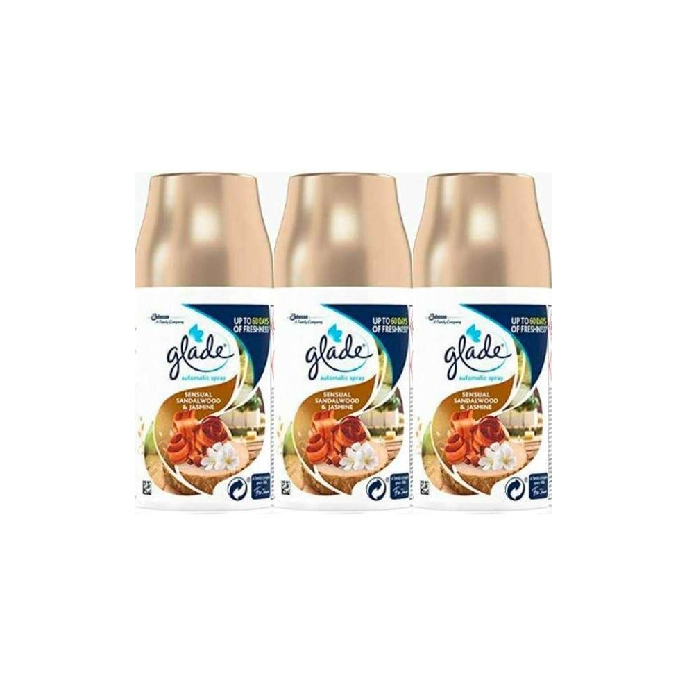 Glade Automatic Spray Refill Sandalwood & Jasmine Air Freshener 269ml (Pack of 3)