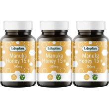 Lifeplan Active 15 Plus Manuka Honey 200mg 30 Capsules (Pack of 3)
