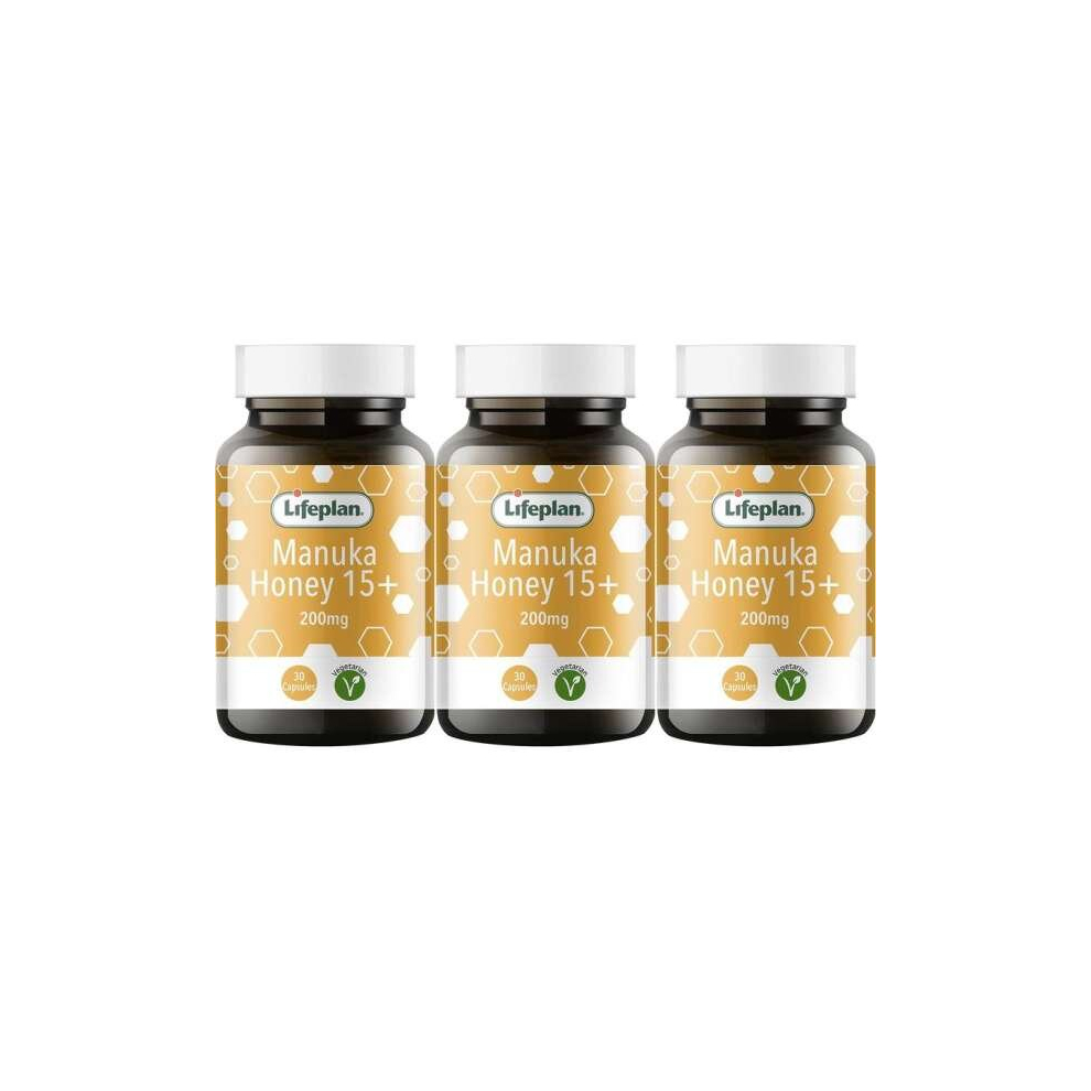 Lifeplan Active 15 Plus Manuka Honey 200mg 30 Capsules  (Pack of 3)