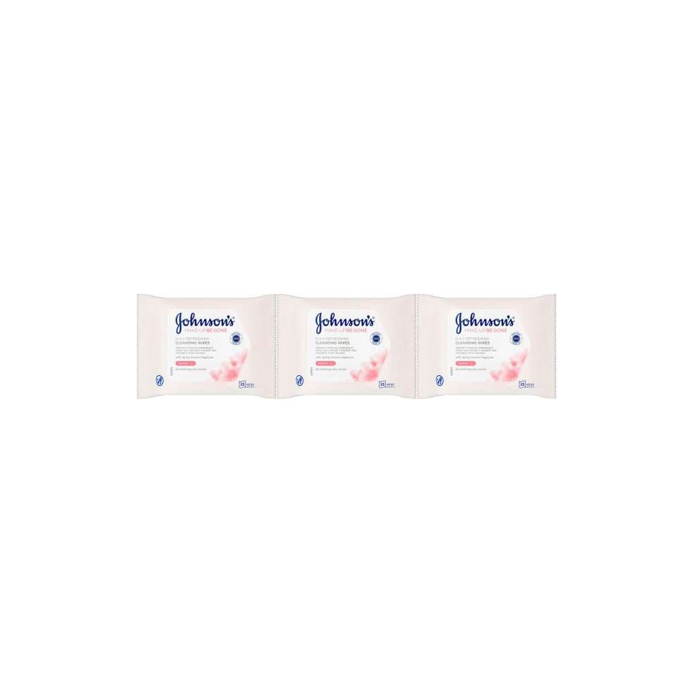 Johnson's Face Care Makeup Be Gone Refreshing Wipes - 25 wipes (Pack of 3)