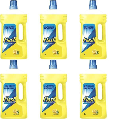 Flash Clean & Shine All Purpose Cleaner Lemon 1 Litre Bottle (Pack of 6
