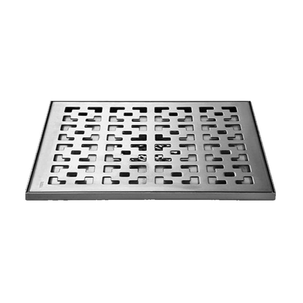 Square Brushed Shower Drain, Stainless Steel Floor Drain With Removable Grate, Hair Strainer, Bathroom Shower Drain, Siphon Cover,20*20Cm 9023832756960