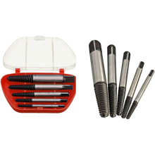 Set of 5 broken screw extractor bits from 3 to 19 mm