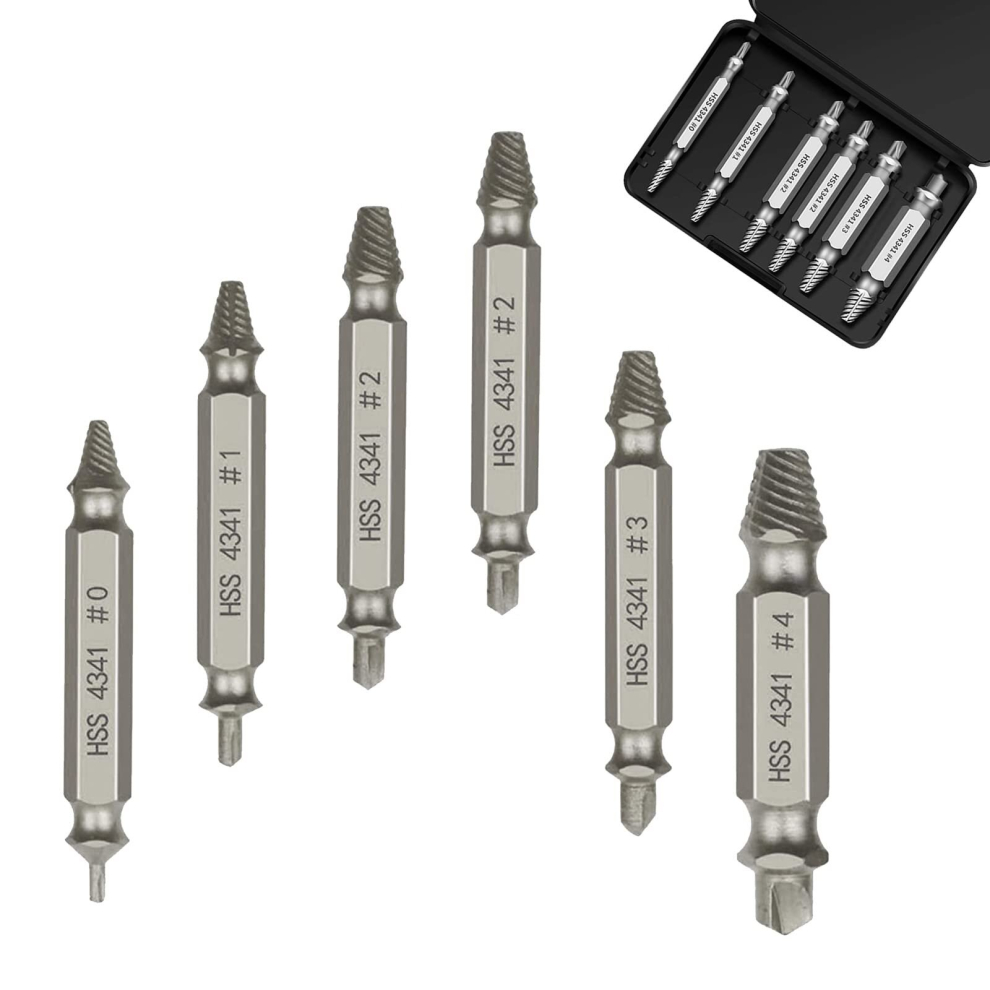 Pieces Damaged Screw Extractor Screw Extractors Hss 4341 Screw Extractor Set For Damaged Bolts Or Screws (Silver) 9023832757387