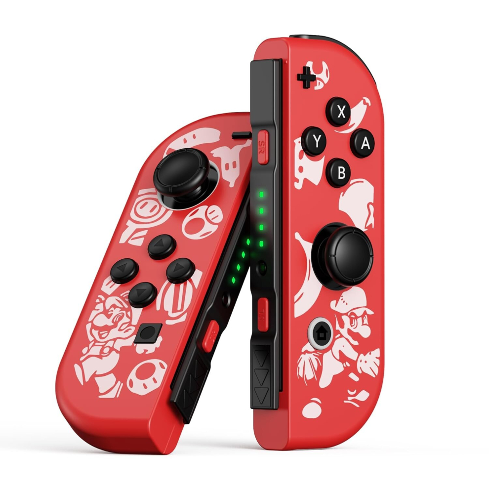 Controller for Nintendo Switch,L/R Controllers with Dual Vibration/Wake-up/Motion Control Cool Controller-Mario