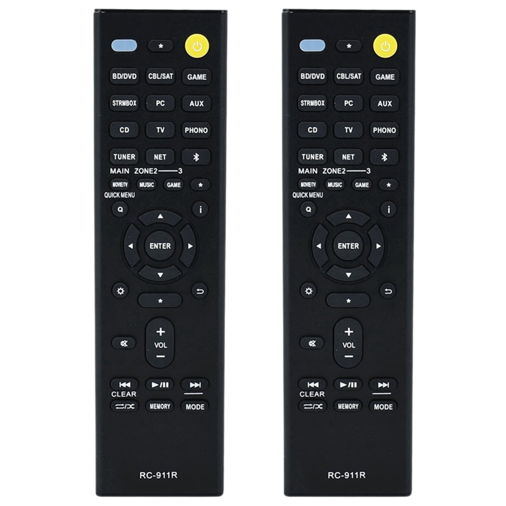 2X Rc-911R For Onkyo Av Power Amplifier Remote Control Tx-Rz810 Tx-Nr575e Black 4853745000394