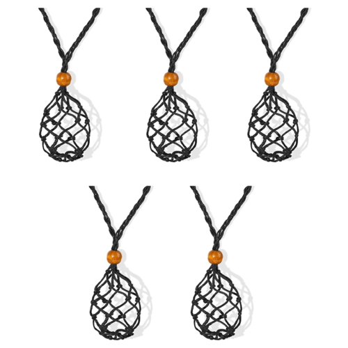 5X Necklace Cord Empty Stone Holder, Necklace Cord for Crystals