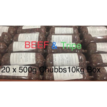Dog Food BEEF & TRIPE 20 x 500g bags/Blocks 10kg RAW Frozen