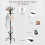 Casart Free Standing Hat Coat Rack 12 Hooks Hanger Umbrella Stand Hall Tree 3