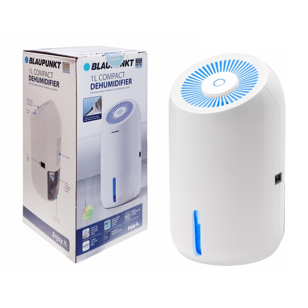 Blaupunkt Compact 1 Litre Dehumidifier To Reduce Damp, Mould & Condensation