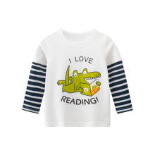 (J, 5) 2024 Spring Autumn Boys Clothes Cartoon Top Children's T-Shirt Casual Long Sleeve O-Neck Bottoming Shirt Monkey Lion Kids Outfit