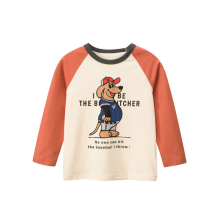 (C, 6) 2024 Spring Autumn Boys Clothes Cartoon Top Children's T-Shirt Casual Long Sleeve O-Neck Bottoming Shirt Monkey Lion Kids Outfit