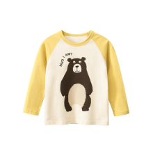 (M, 6) 2024 Spring Autumn Boys Clothes Cartoon Top Children's T-Shirt Casual Long Sleeve O-Neck Bottoming Shirt Monkey Lion Kids Outfit