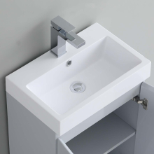 49CM Thick-Edge Inset Basin Ceramic & Overflow Bathroom Wash Sink Bowl
