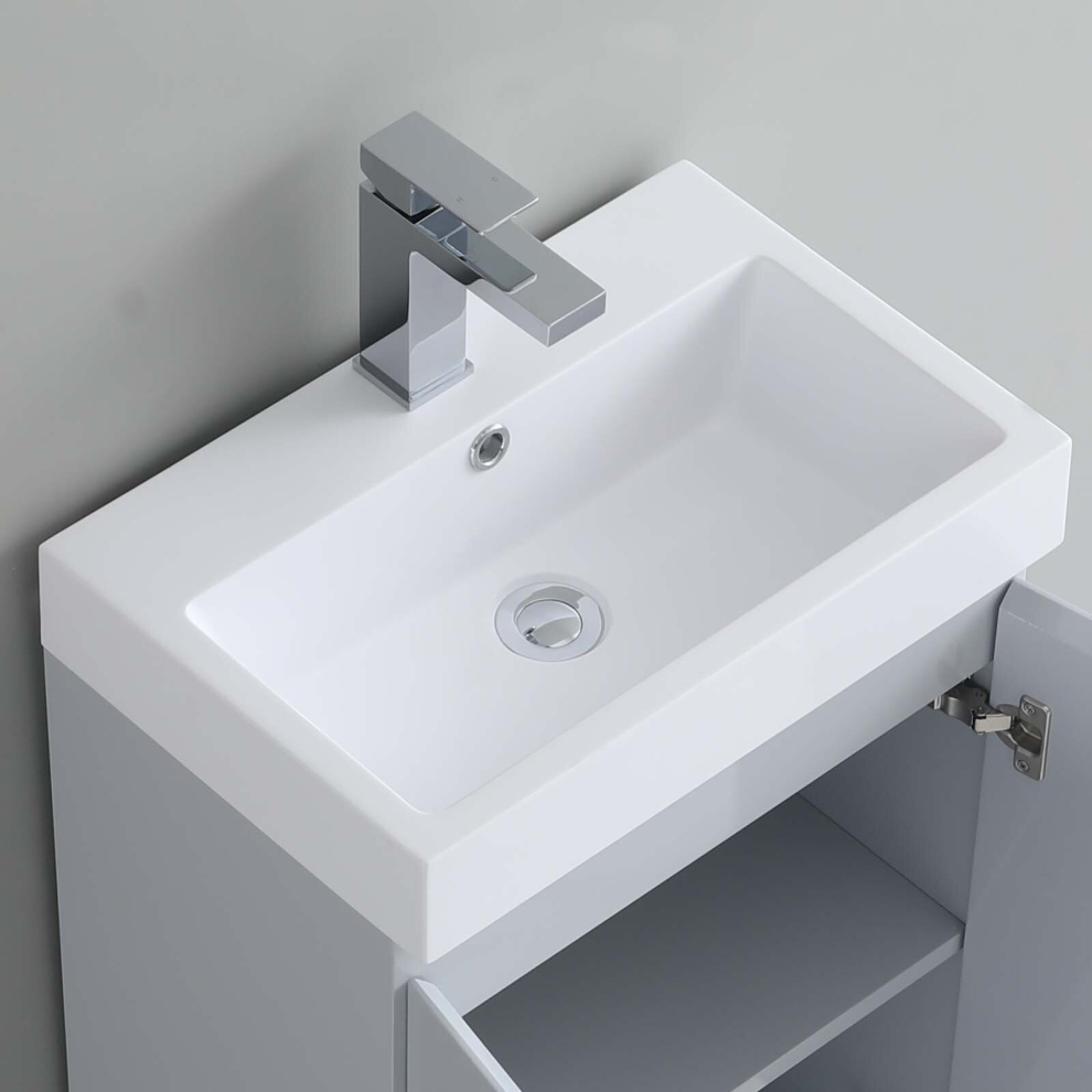 49Cm Thick-Edge Inset Basin Ceramic & Overflow Bathroom Wash Sink Bowl 9331924619766