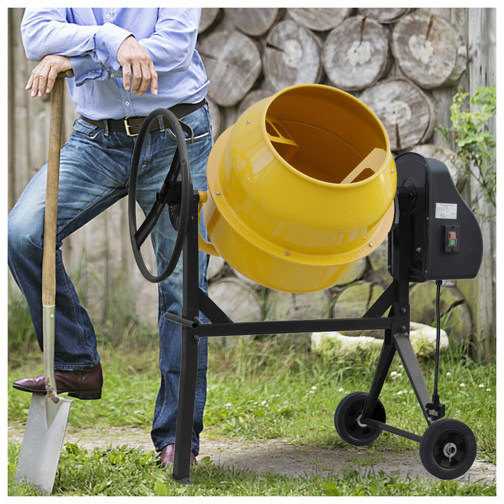 120L Electric Portable Cement Concrete Mixer with Wheels