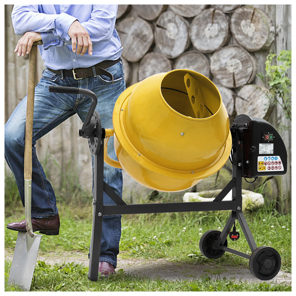 Electric Portable Cement Concrete Mixer with Wheels