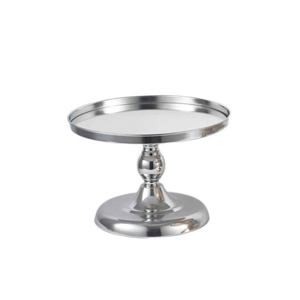 European Round Cake Stand Shelf Rack Electroplating Iron Holder for Wedding Party Cake Dessert Display(Silver)