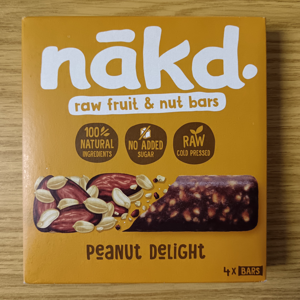 (Peanut Delight) Nakd Raw Fruit & Nut Bars Pack of 4 x4 35g per bar