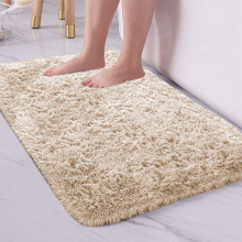 (50X80 CM, Beige) Large Shaggy Fluffy Rugs Anti Slip Soft Carpet for Luxury Floor Area Bedroom Living Dining Room Rug