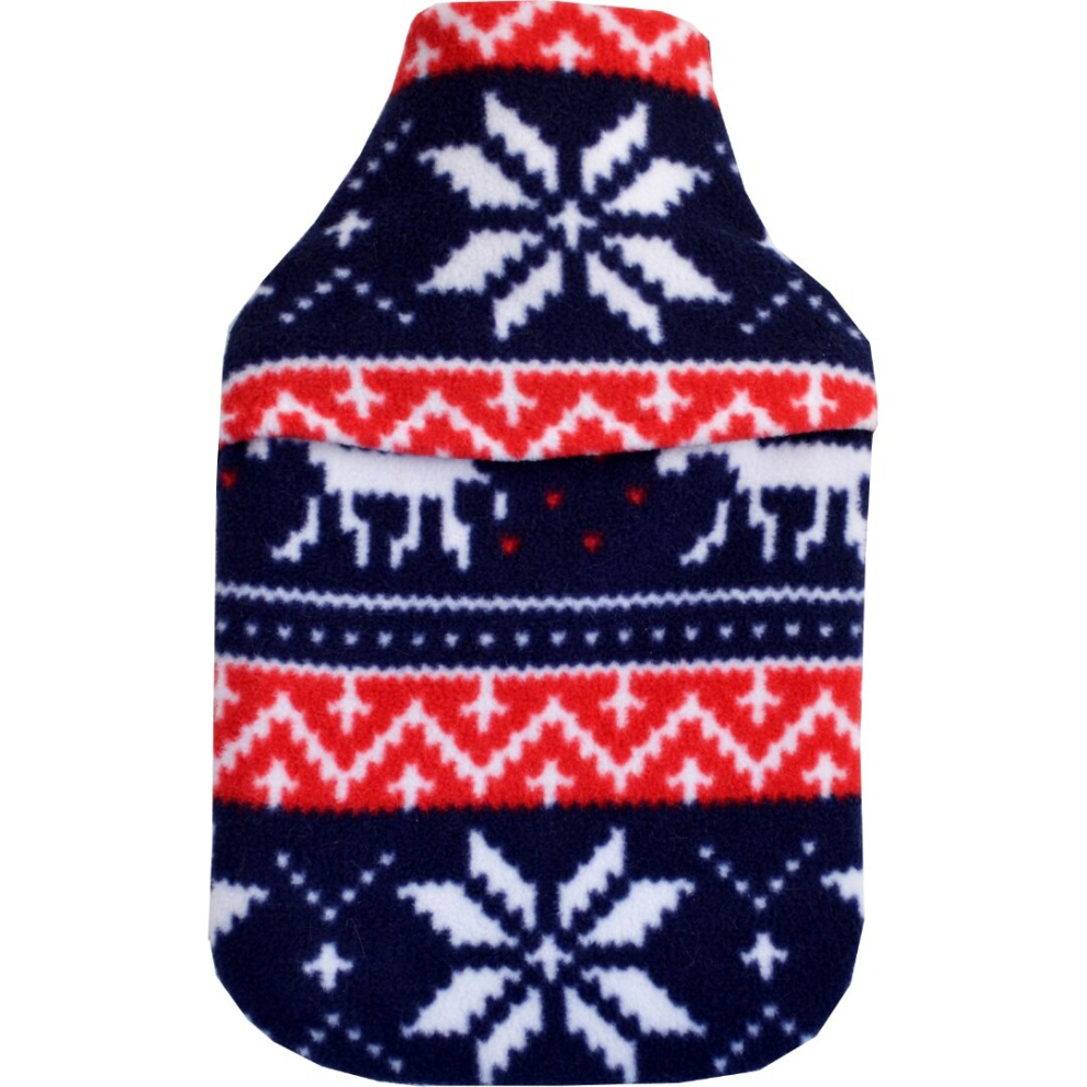 Vagabond Cosy Fleece Hot Water Bottle: 2L Fair Isle