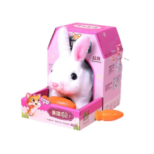 (White) Electric Bunny Rabbit Plush Toy With Sound Movements Children Toy Interactive