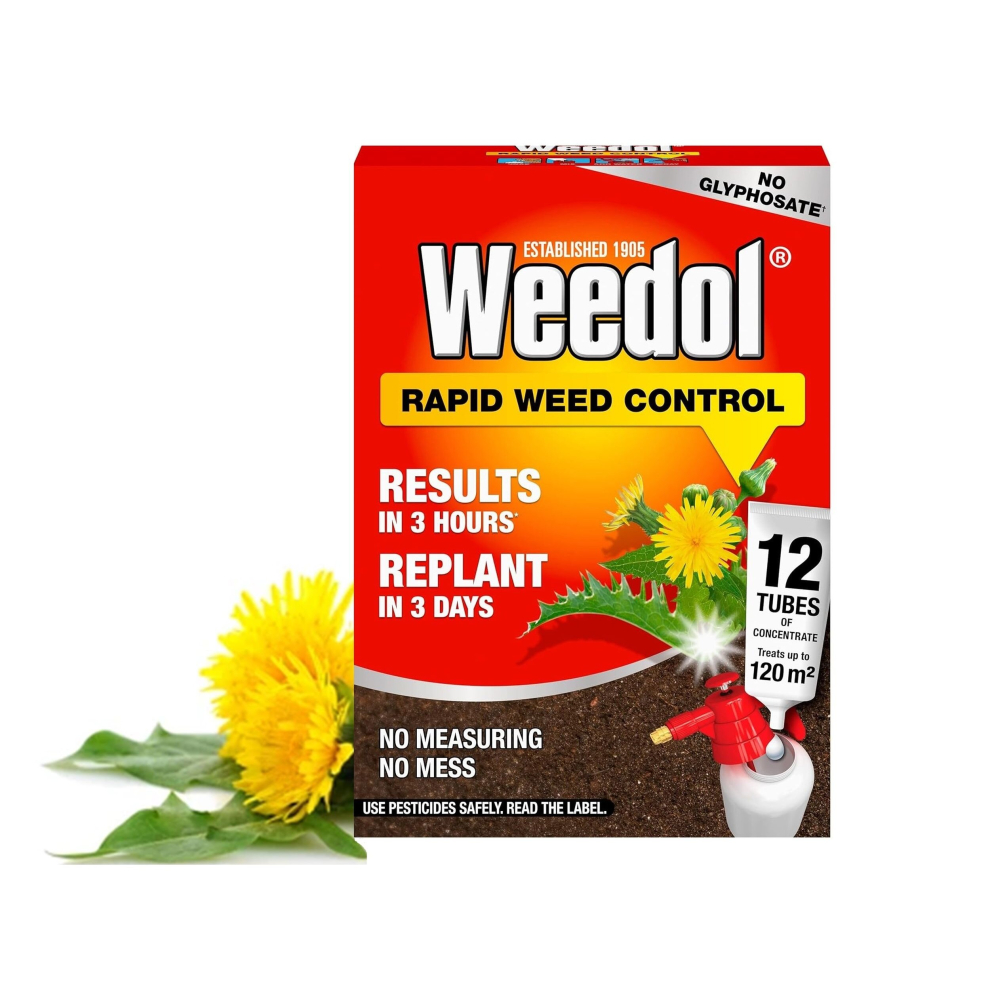 Weedol Rapid Weed Killer Liquid Concentrate 12 Tubes Treats 120M2
