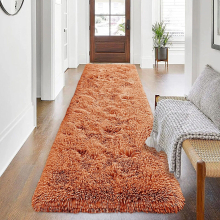 (80X300 CM, Rust) Large Shaggy Fluffy Rugs Anti Slip Soft Carpet for Luxury Floor Area Bedroom Living Dining Room Rug