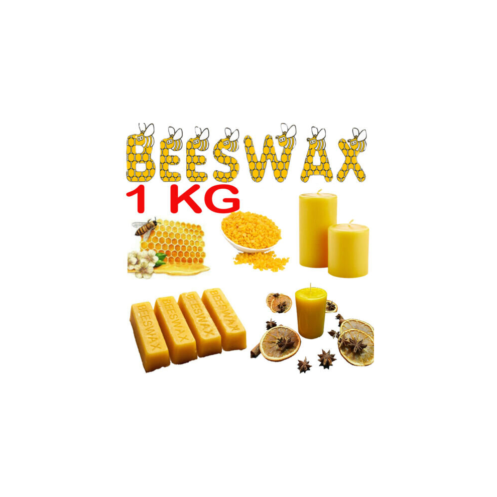 1KG Yellow Beeswax Pellets Bee Wax No Ad Easy Melt Candle Naturally Fragrant