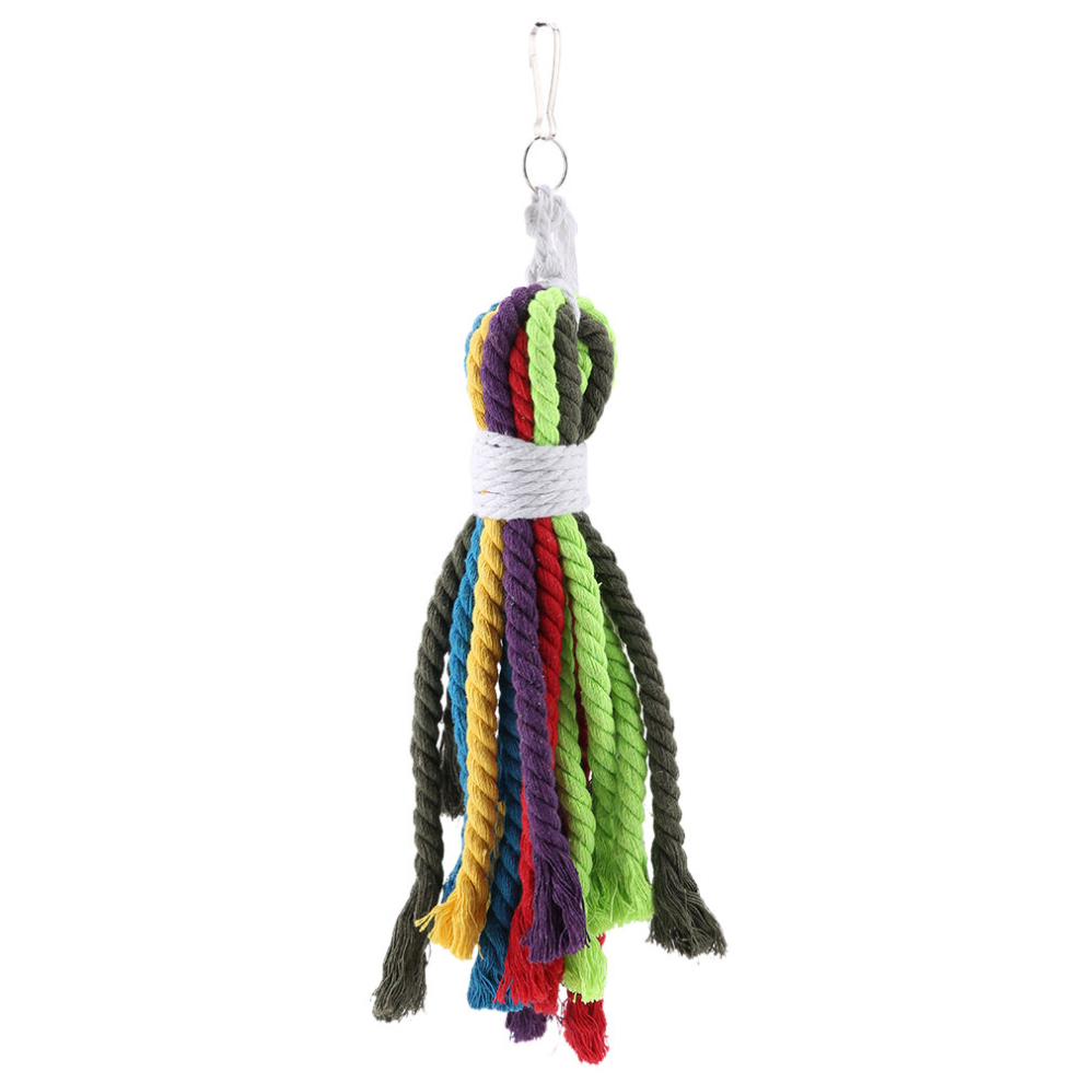 Pets Bird Multi Color Cotton Rope Toy Parrots Cage Chewing Toy Fits Small to Medium sized Birds