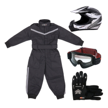 (White, M) ZORAX X19 Kids Motocross MX Helmet Motorbike Race Suit Gloves Goggles
