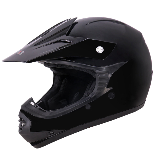 (Gloss Black, M) Zorax X15 Helmet Junior Child Kids Motorbike Motocross MX Helmet Outdoor