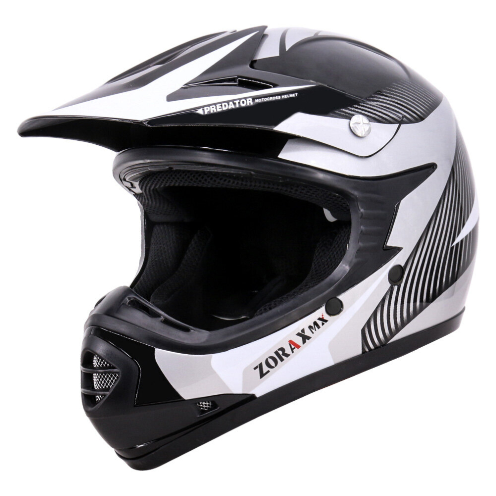 (White, M) Zorax X19 Helmet Junior Child Kids Motorbike Motocross MX Helmet Outdoor-image-OPC-PDBK6BM-NEW