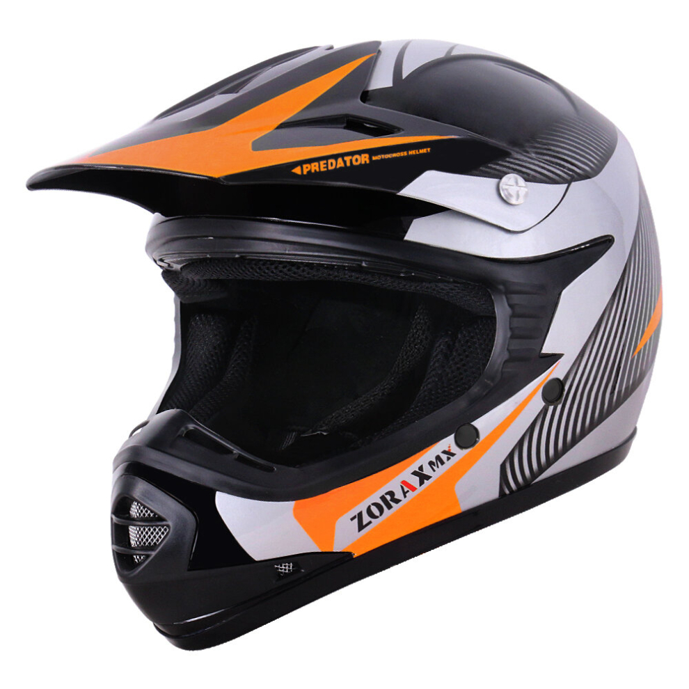 (Orange, L) Zorax X19 Helmet Junior Child Kids Motorbike Motocross MX Helmet Outdoor-image-OPC-PDBK69X-NEW