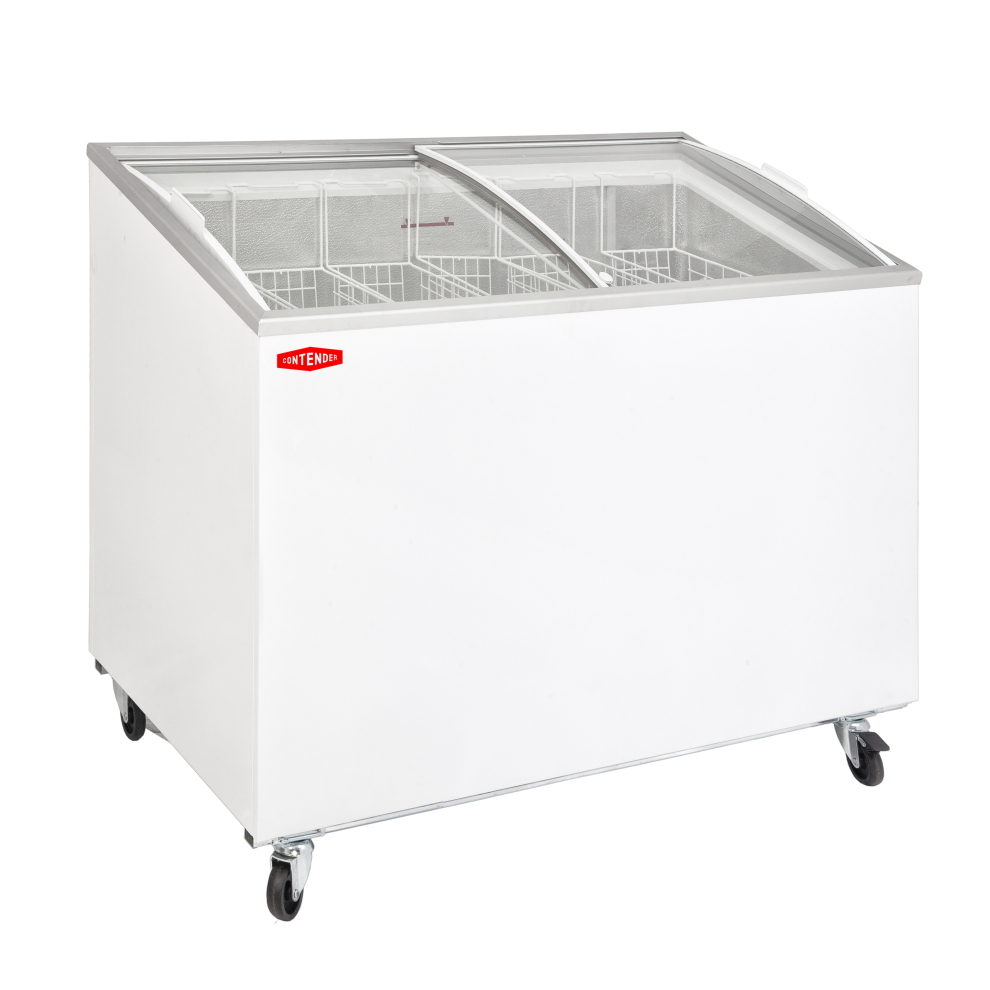 Contender Ice Cream Freezer 420ltr with Curved Sliding Glass Lid